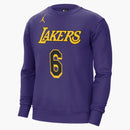 Jordan Nba Los Angeles Lakers Lebron James Fleece Loose Fit Sweatshirt Purple/yellow/black
