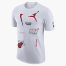 Jordan Nba Miami Heat Courtside Statement Edition Loose Fit T-shirt White/dark Red