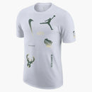 Jordan Nba Milwaukee Bucks Courtside Statement Editiion T-shirt White/green