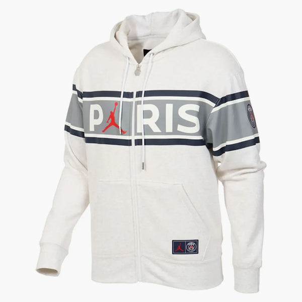 Jordan Psg Zip Up Hoodie Birch Heather/university Red