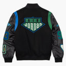 Jordan X Aleali May Varsity Jacket (asia Sizing) Black Game Royal Pine Green