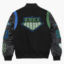 Jordan X Aleali May Varsity Jacket Black Game Royal Pine Green