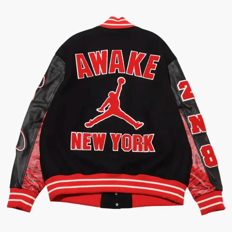 Jordan X Awake Ny Varsity Jacket University Red/black