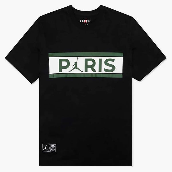 Jordan X Psg Paris Saint Germain Wordmark T-shirt Black/noble Green/white