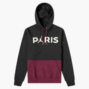 Jordan X Paris Saint-germain Fleece Pullover Hoodie Black Bordeaux