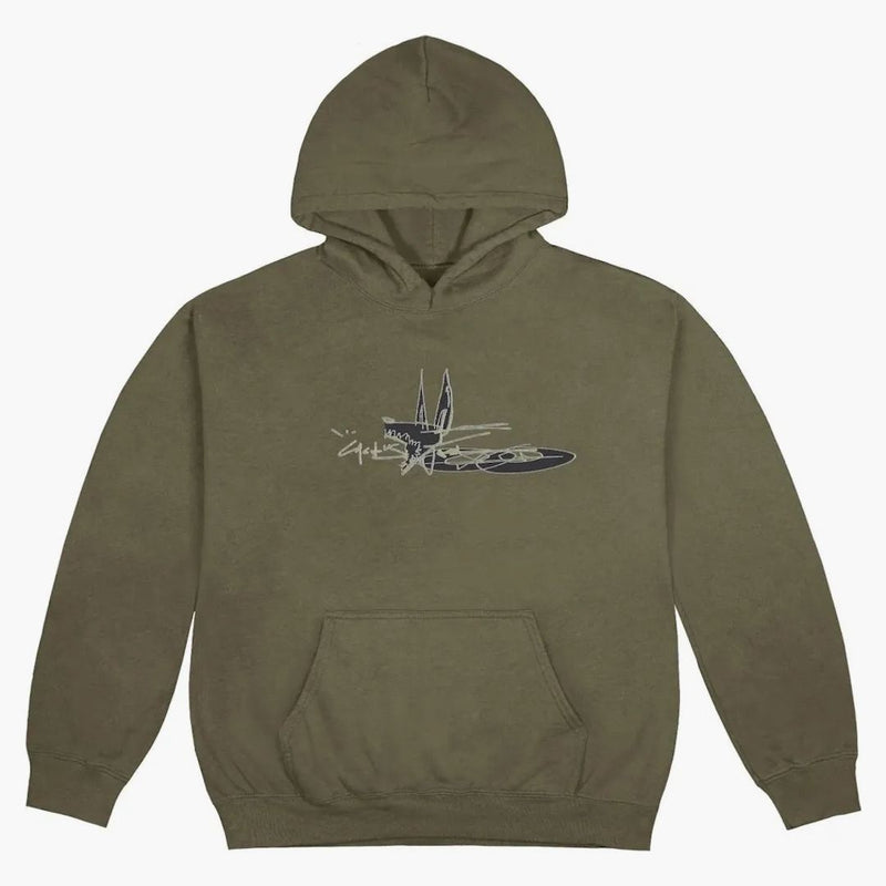 Jordan X Travis Scott Cactus Jack Scribble Hoodie Olive
