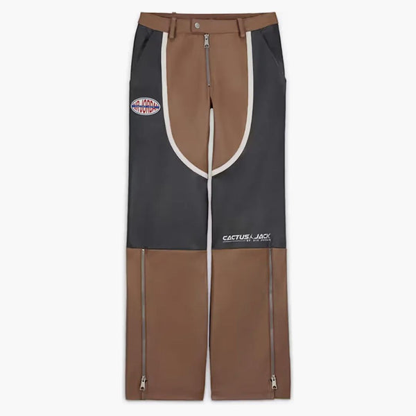 Jordan X Travis Scott Cactus Jack Women's Leather Pants Archaeo Brown