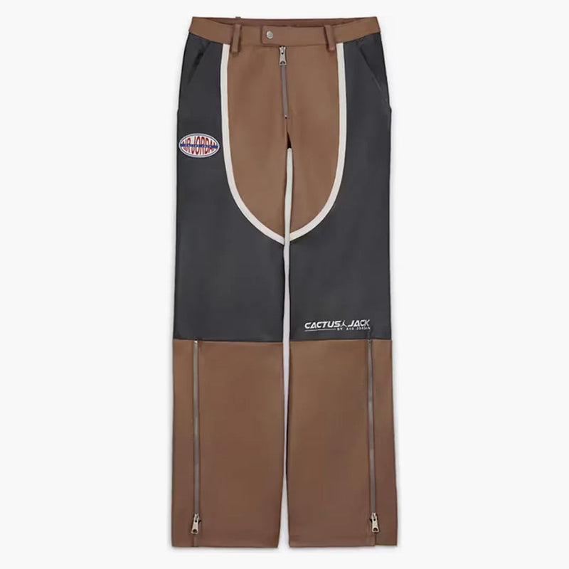 Jordan X Travis Scott Cactus Jack Women's Leather Pants (asia Sizing) Archaeo Brown