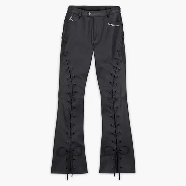 Jordan X Travis Scott Cactus Jack Women's Leather Pants (asia Sizing) Black
