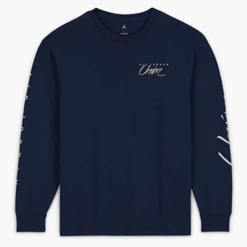 Jordan X Union MJ L/S Tee (Asie Dimensing) College Navy/Coconut Milk