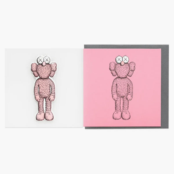 Karta pozdrowienia Kaws BFF (z puszystą naklejką) Pink