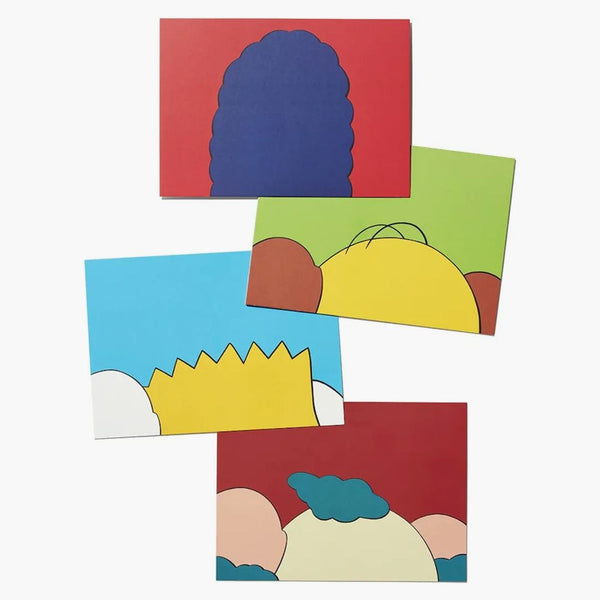 Kaws Brooklyn Museum Kimpsons vykortuppsättning av 4