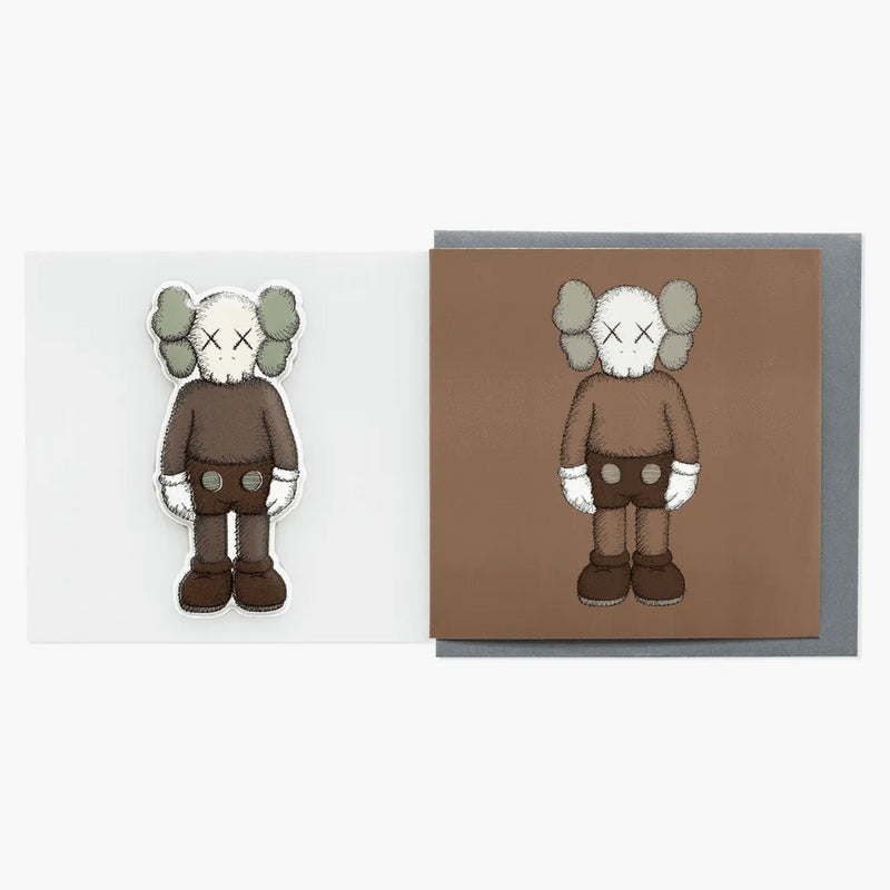 Karta z życzeniami Kaws (z puszystą naklejką) Brown