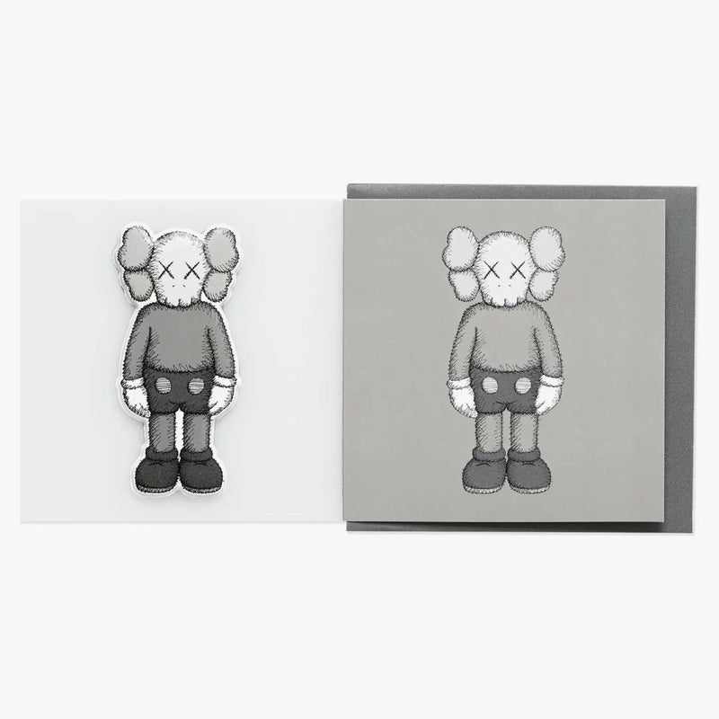 Karta z życzeniami Kaws (z puszystą naklejką) szary