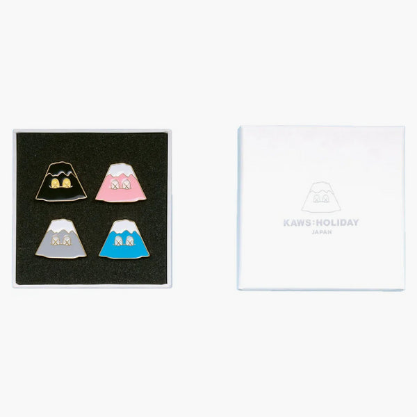 Kaws Holiday Japan Mount Fuji Pins (set Of 4) Multicolor