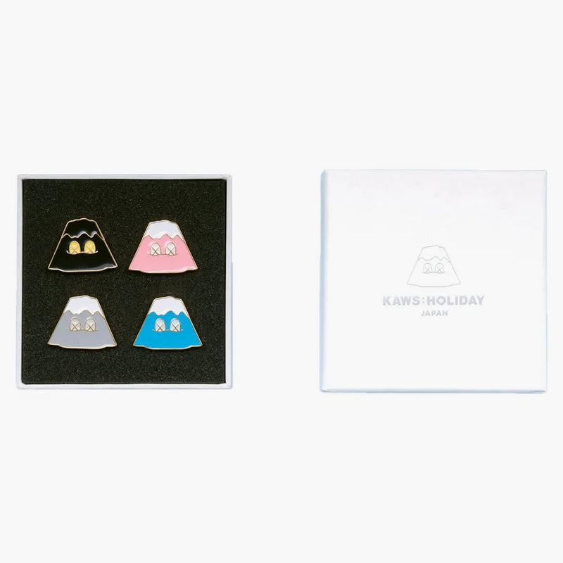 Kaws Holiday Japan Mount Fuji Pins (set Of 4) Multicolor