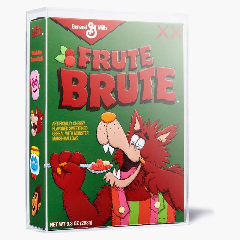 Kaws Monsters Frute Brute Cereal Limited Edition v akrylovém případu (není vhodné pro lidskou spotřebu)