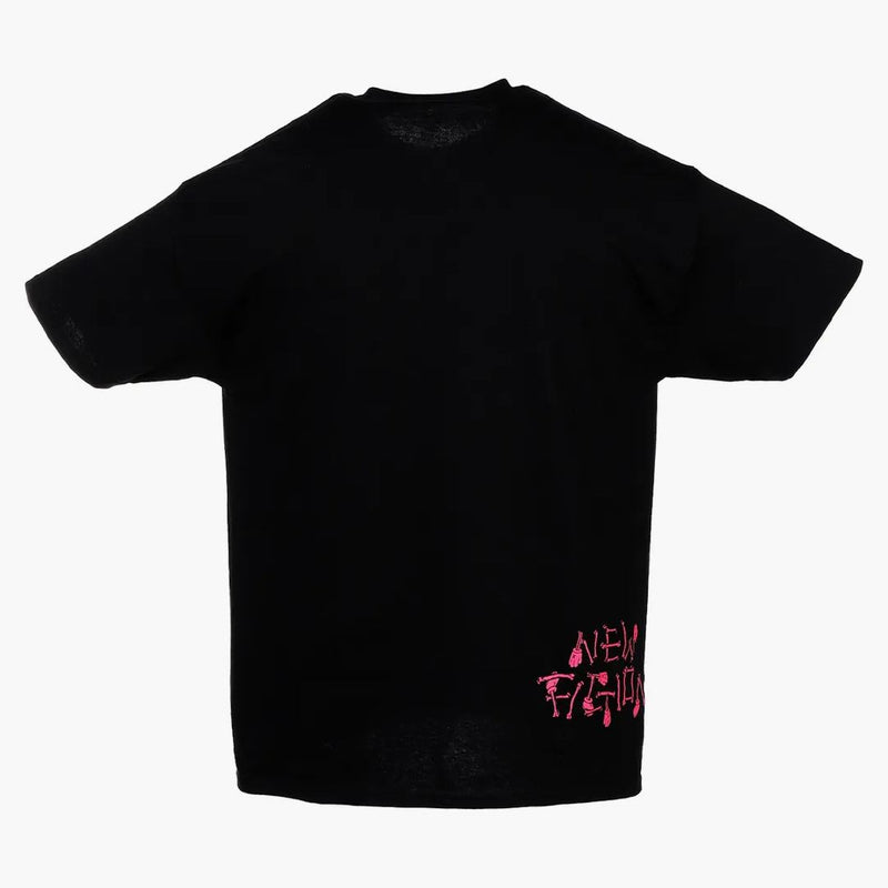 Kaws Skeleton New Fiction T-shirt Pink