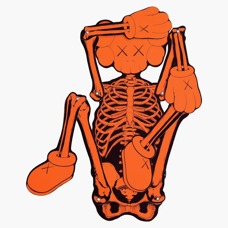 Výřez kostře kaws kosterní ornament oranžový