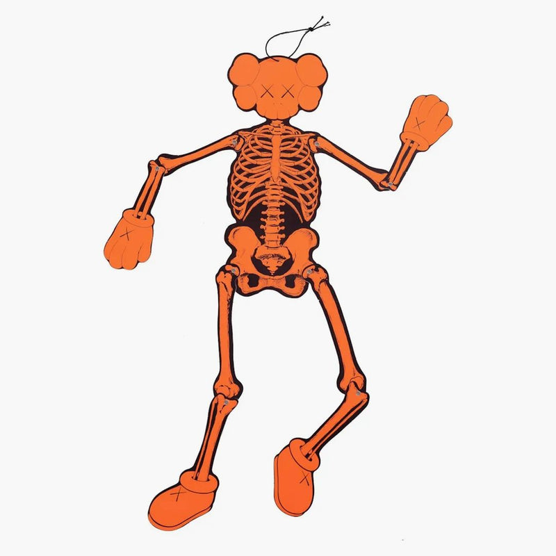 Výřez kostře kaws kosterní ornament oranžový