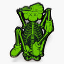 Kaws Skeleton Pin Green