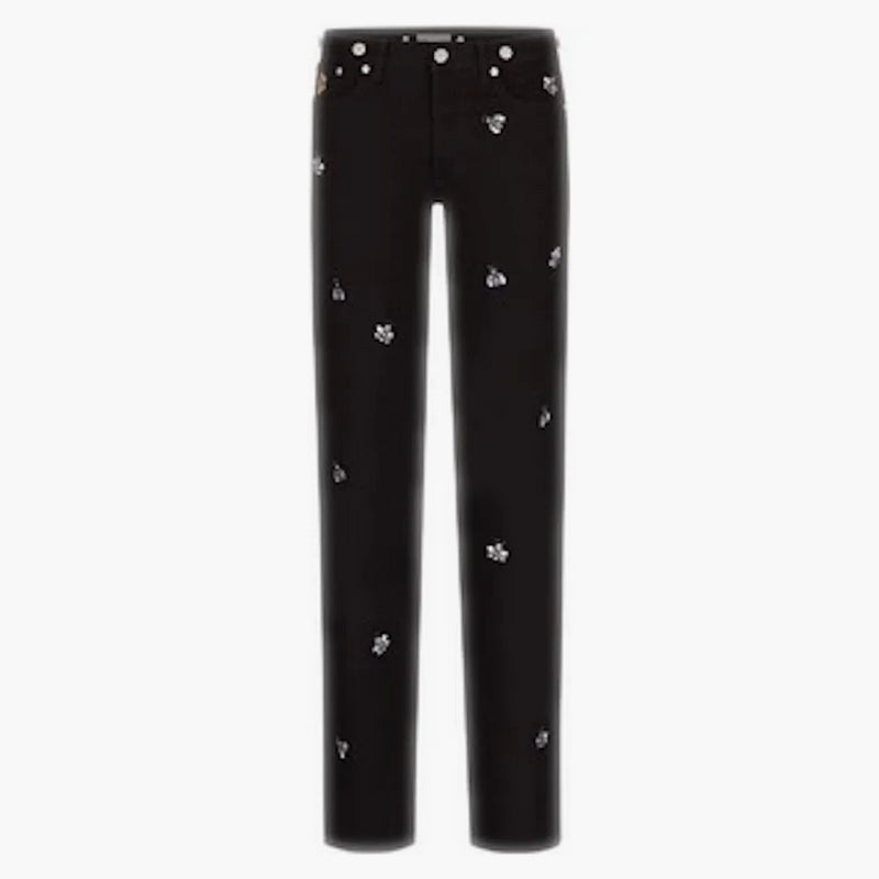 Kaws X Dior Bee Embroidery Jeans Black