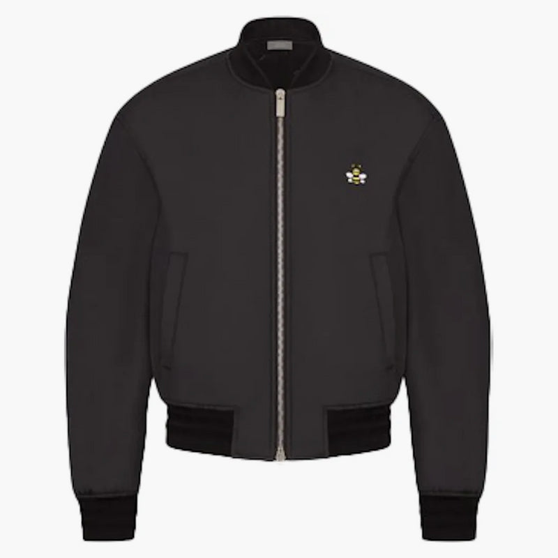 Kaws X Dior Bee Nylon Bomber Jacket Blacket