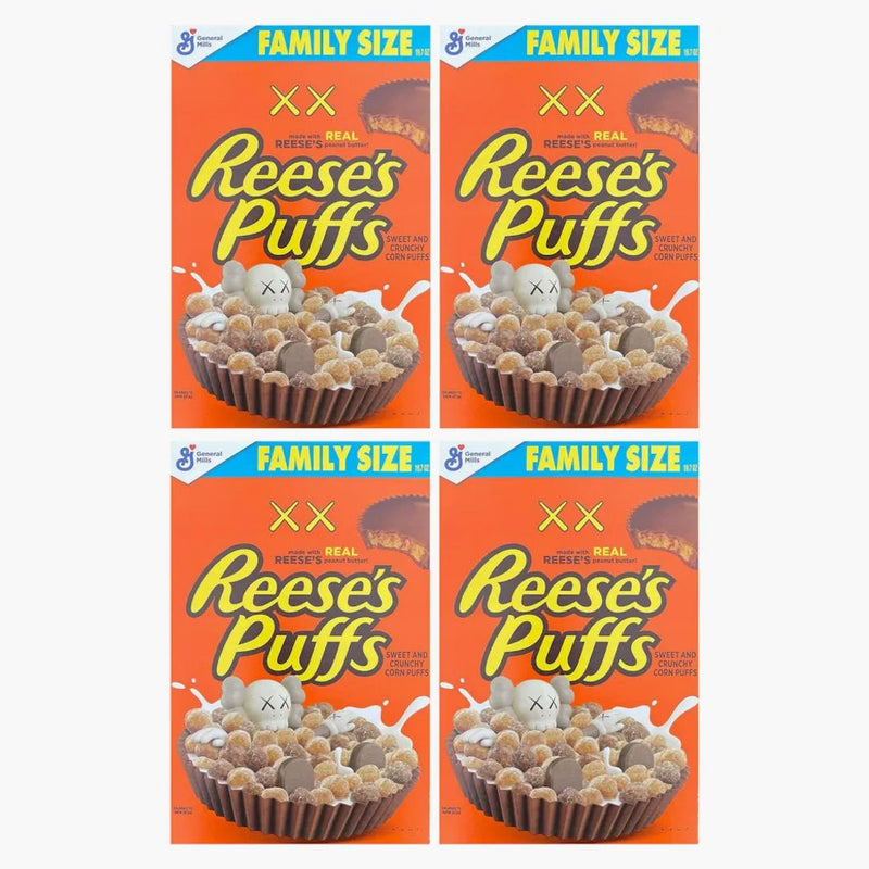 Kaws X Reese's Puffs Cereal Family Size 4x Lot (not Fit For Human Consumption)