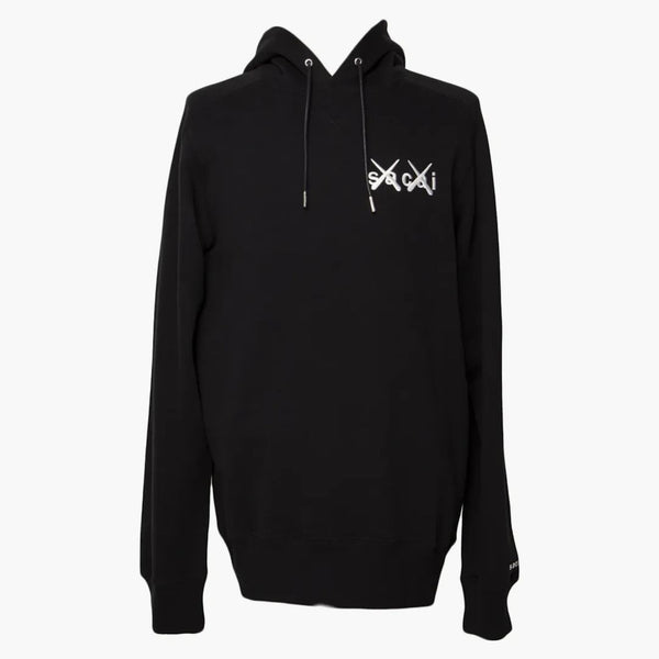Kaws X Sacai Embroidery Hoodie Black
