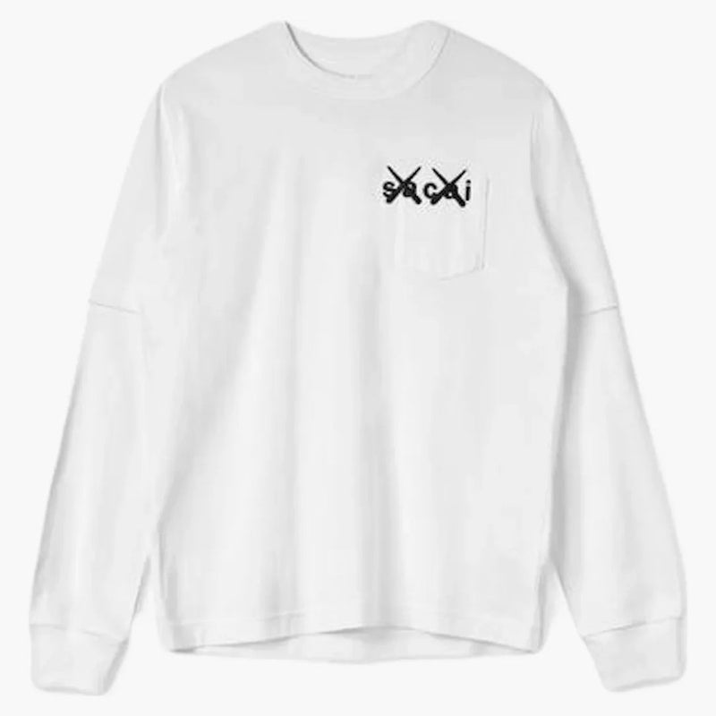 Kaws X Sacai Embroidery L/s Tee White