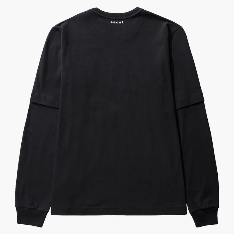 Kaws X Sacai Flock Print Long Sleeve T-shirt Black