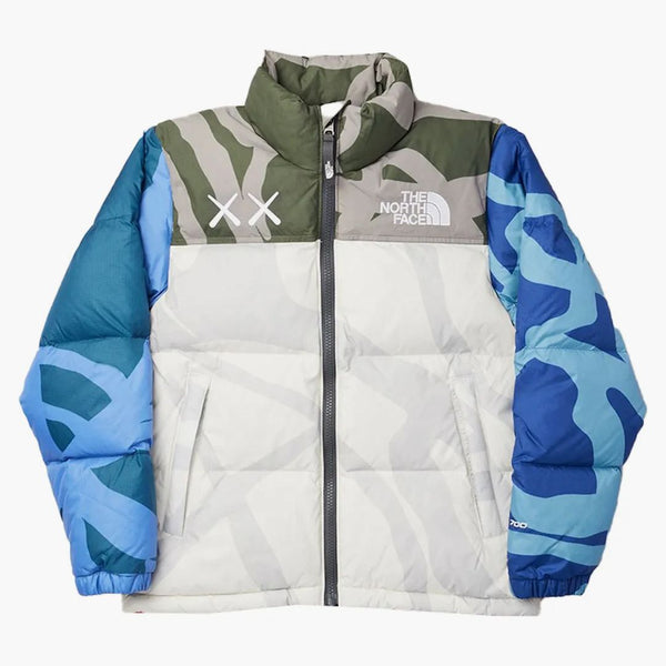 Kaws x North Face Youth Retro 1996 Nuptse bunda kw Moonlight Ivory Nupse Print