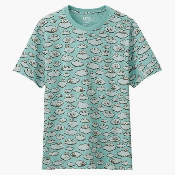 Kaws X Uniqlo All Over Clouds Tea (Japanese Sizing) Light Blue