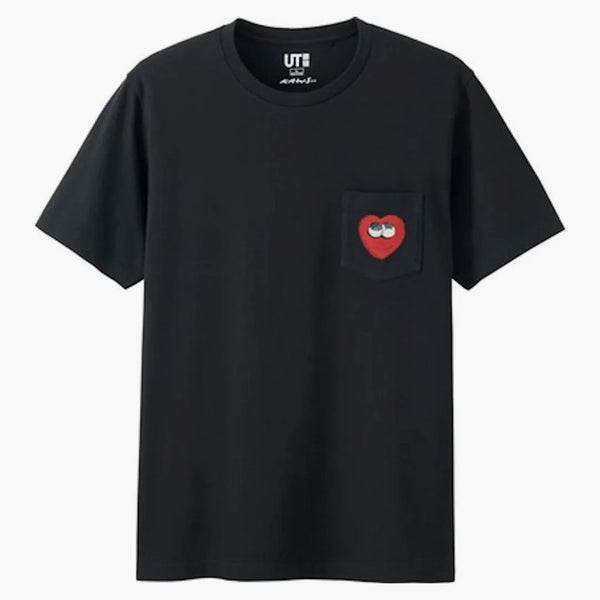 Kaws X Uniqlo Heart Pocket Tee (Japanese Sizing) Black
