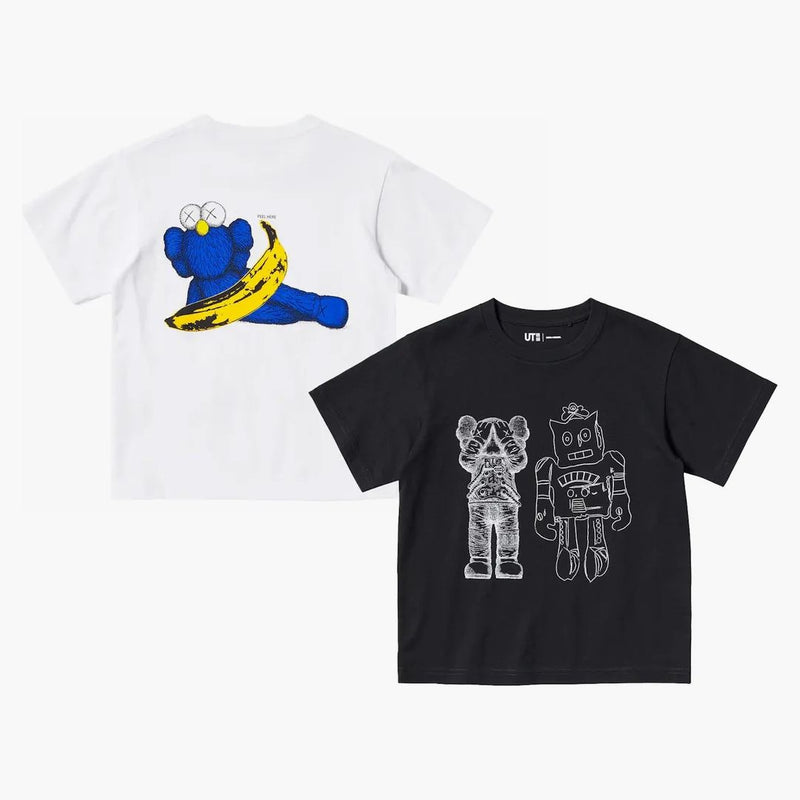 Kaws X Uniqlo Warhol Kids 'UT Graphic 471935/476424 T-shirt Set White/Black