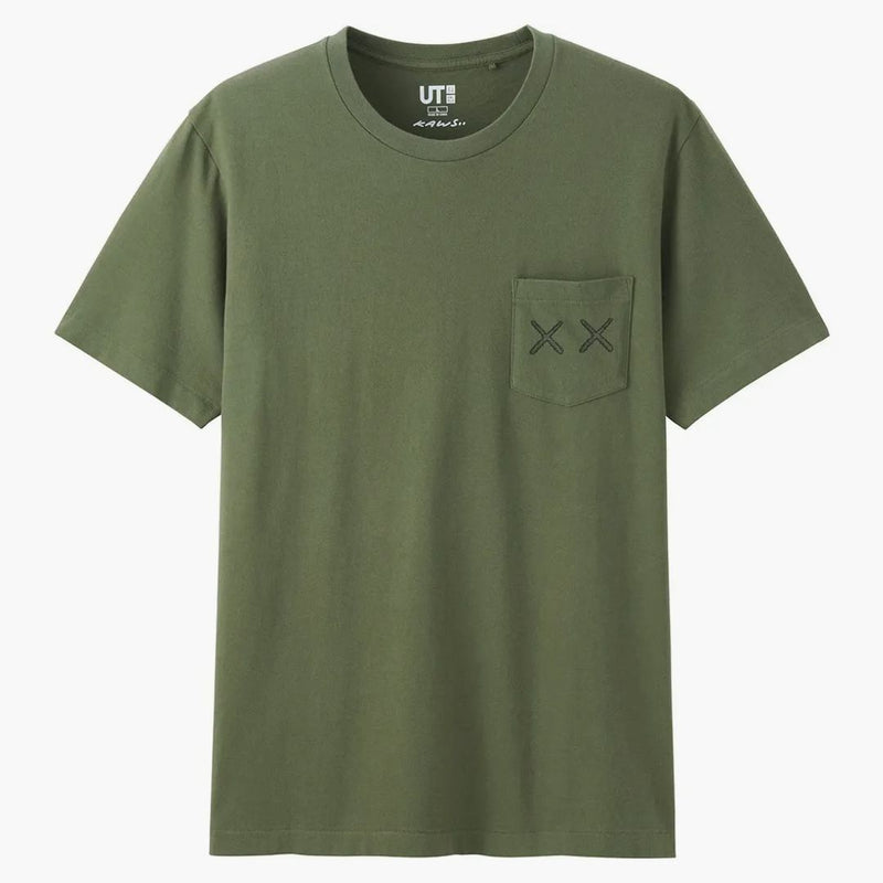 Kaws x uniqlo xx kapesní čaj olive