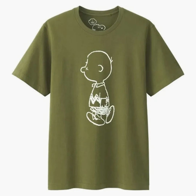 Kaws X Uniqlo X Peanuts Charlie Brown Tea (Japanese Sizing) Olive