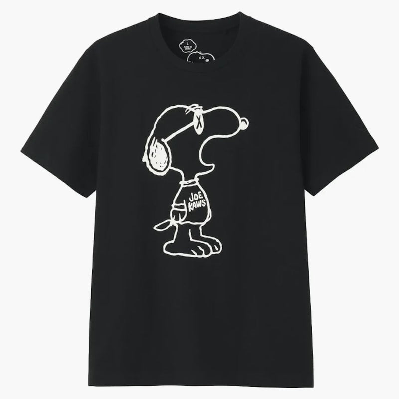 Kaws X Uniqlo X Peanuts Joe Kaws Yawn Outline Tea Black