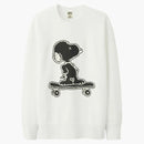 Kaws X Uniqlo X Peanuts Snoopy Skateboarding Sweatshirt White