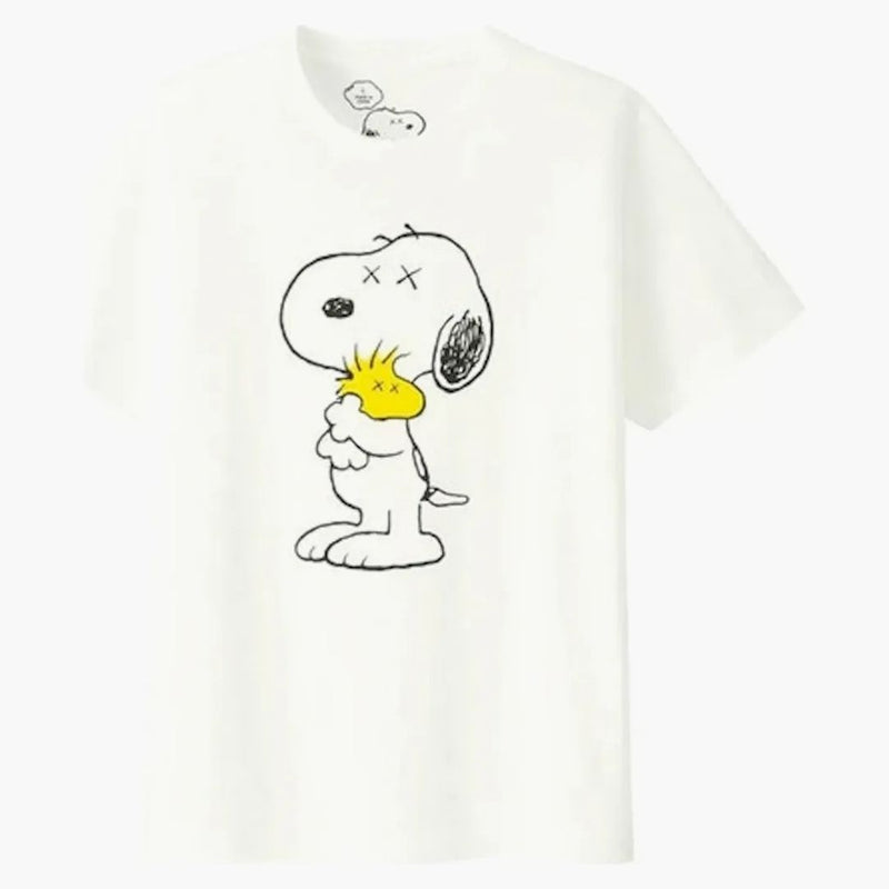 Kaws X Uniqlo X Peanuts Snoopy & Woodstock Tea (Japanese Sizing) White