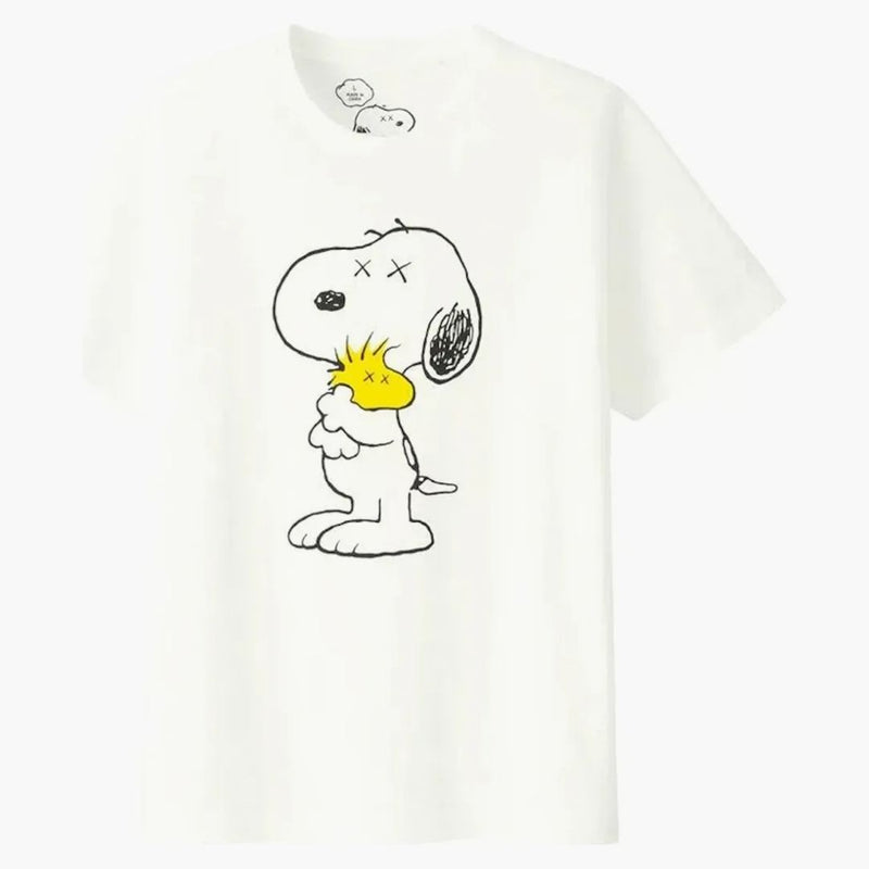Kaws X Uniqlo X Peanuts Snoopy & Woodstock Tee White