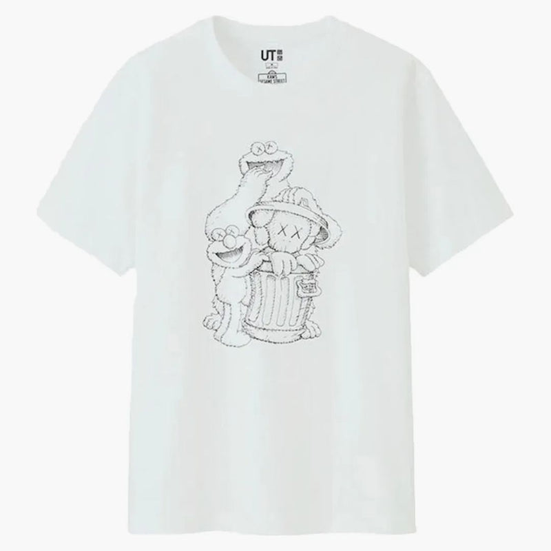 Kaws X Uniqlo X Sesame Street Companion Trash Can Outline Tea (US SISAG) White