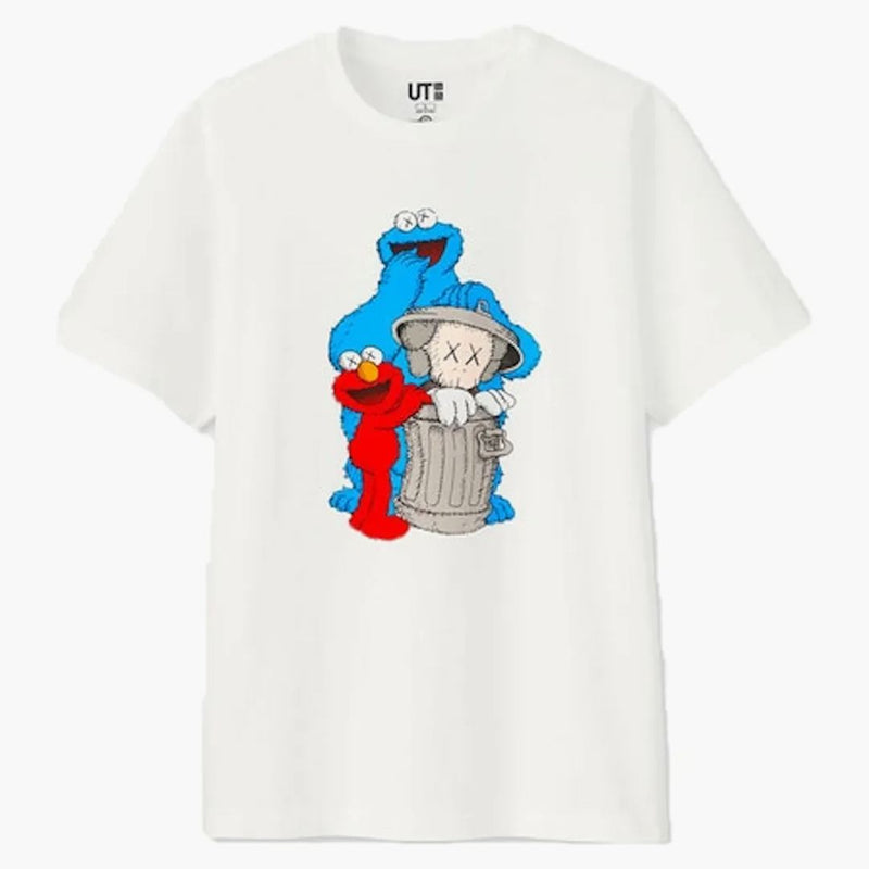 Kaws X Uniqlo X Sesame Street Companion Trash Can Tea (Japanese Sizing) White