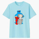 Kaws X Uniqlo X Sesame Street Companion Trash Can Tee Light Blue