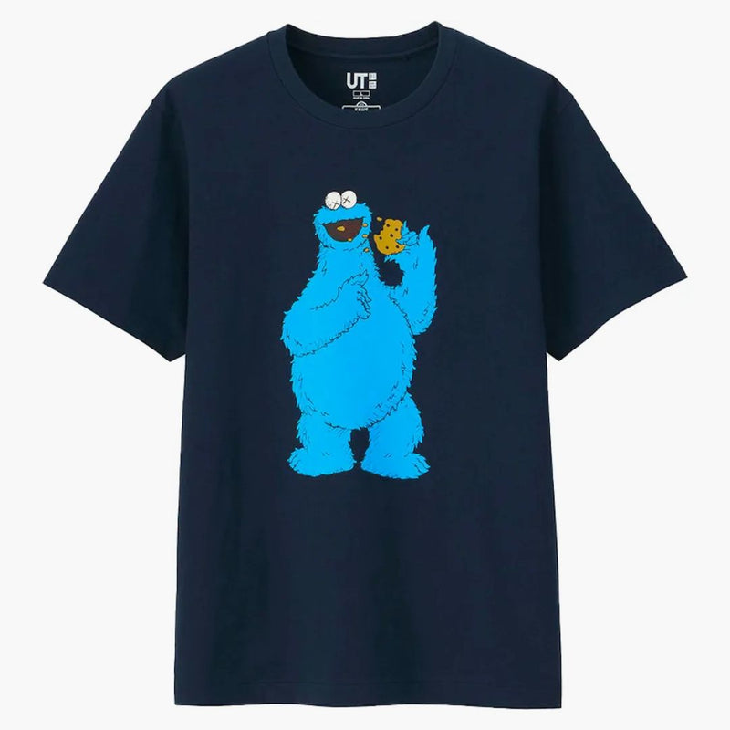 Kaws X Uniqlo X Sesame Street Cookie Monster Tea Navy
