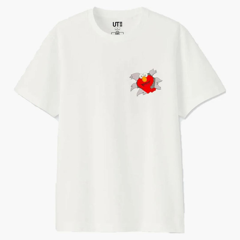 Kaws X Uniqlo X Sesame Street Elmo Tee White