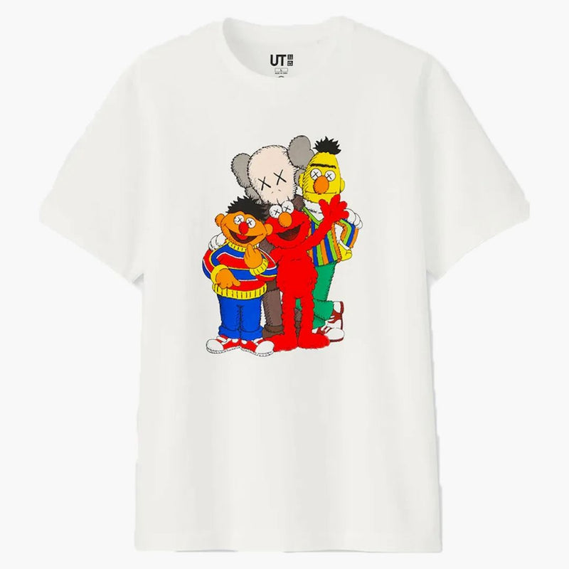 Kaws X Uniqlo X Sesame Street Group Tea White