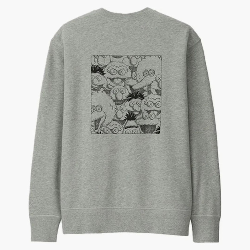 Kaws x uniqlo x sesame street xx sudadera (dimensionamiento japonés) gris
