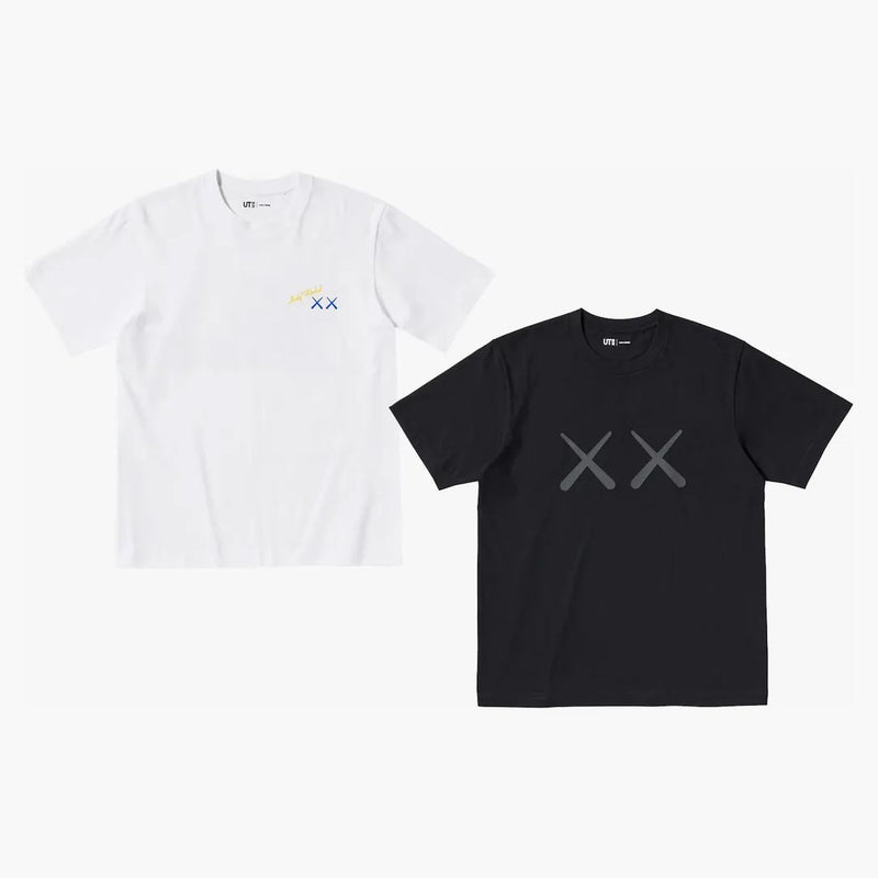 Kaws x Uniqlo Warhol Ut Graphic 471321/476352 Conjunto de camisetas (dimensionamiento de Asia) Blanco/negro