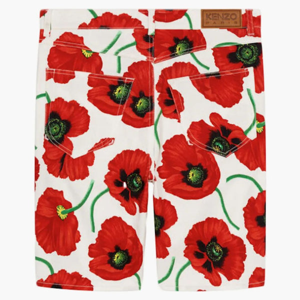 Kenzo Poppy By Nigo Five Pocket Shorts White Red